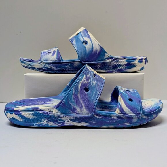 Classic Crocs Unisex Marbled Sandal White / Oxygen - Size 8 Mens / 10 Womens main image 8